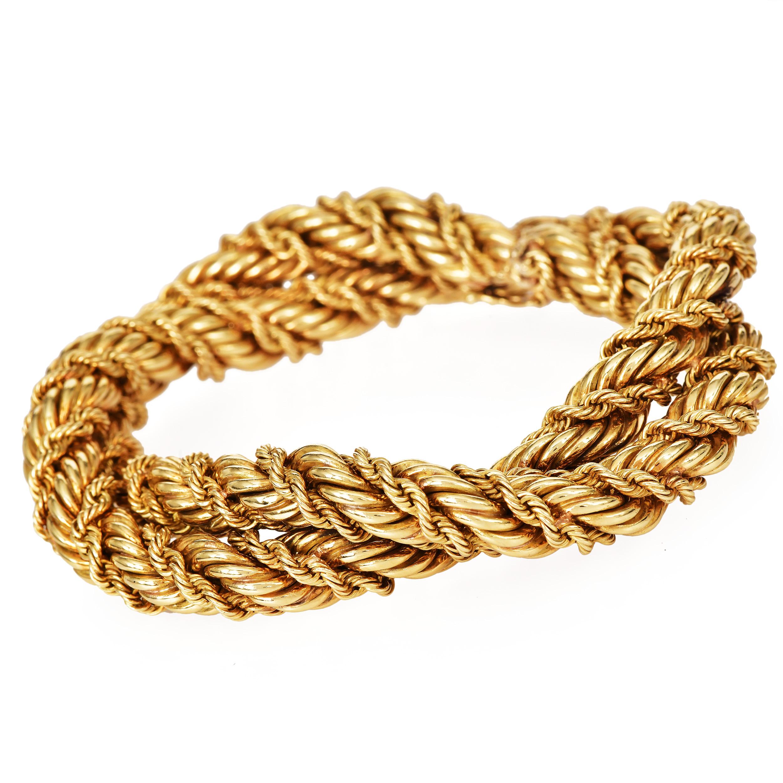 Tiffany & Co. Schlumberger Vintage 18K Gelbgold Seil-Armband im Angebot 1