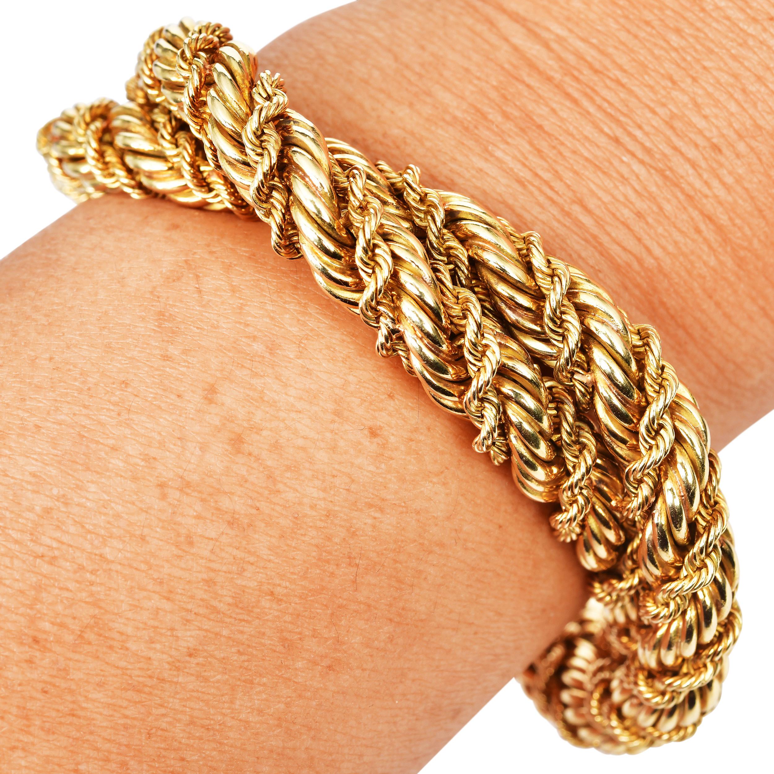 Tiffany & Co. Schlumberger Vintage 18K Gelbgold Seil-Armband im Angebot 4