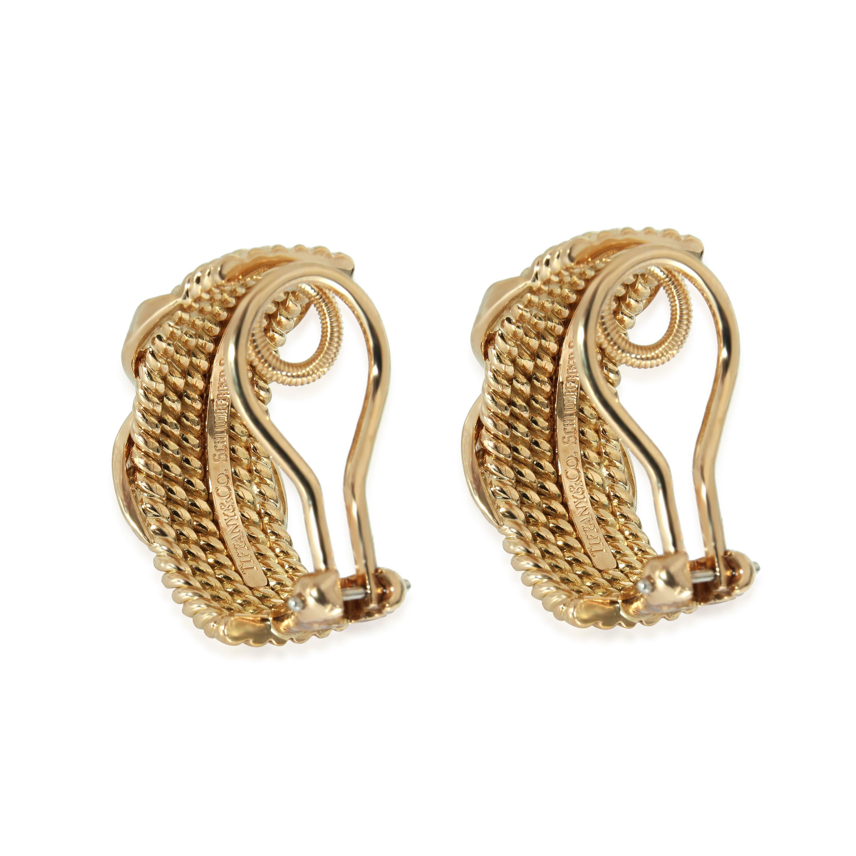 Tiffany & Co. Schlumberger Boucles d'oreilles Vintage X en or jaune 18K Pour femmes en vente
