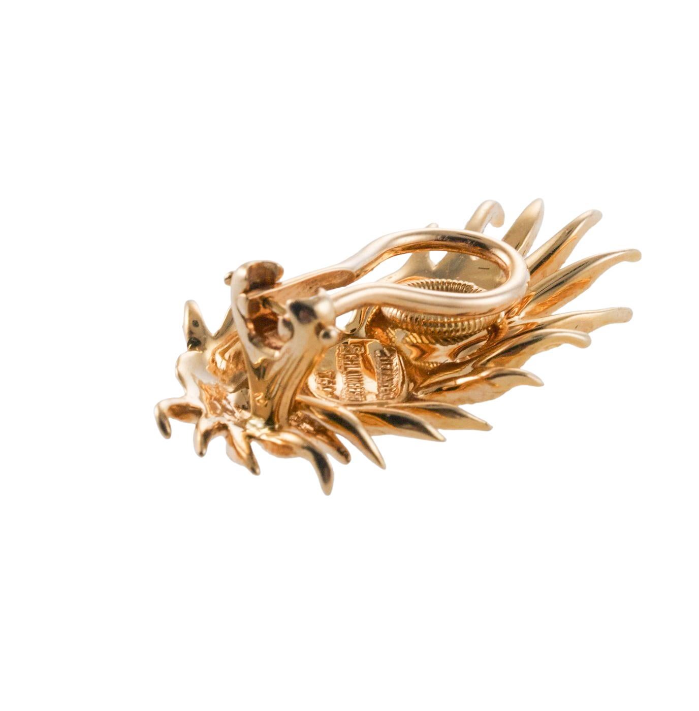 Women's Tiffany & Co Schlumberger Wing Motif Gold Earrings