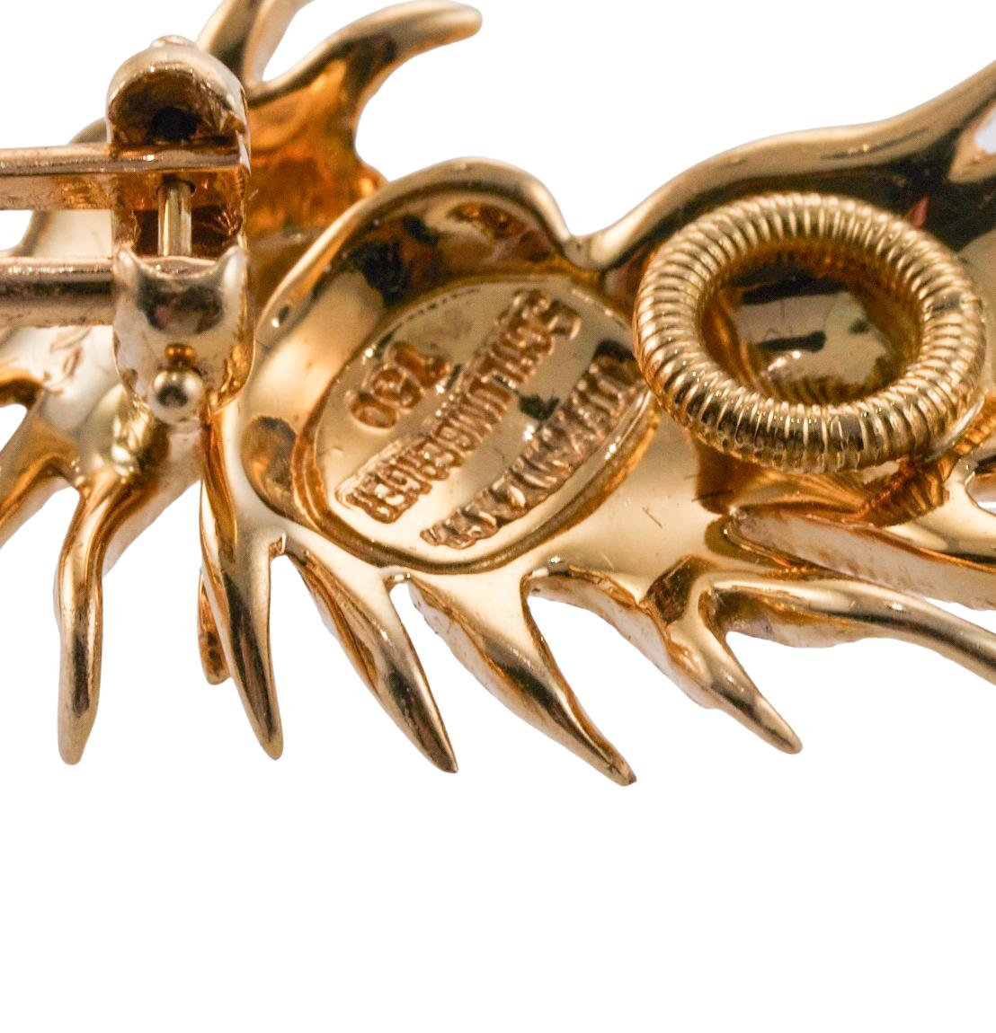 Tiffany & Co Schlumberger Wing Motif Gold Earrings 1