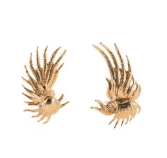 Tiffany & Co Schlumberger Wing Motif Gold Earrings