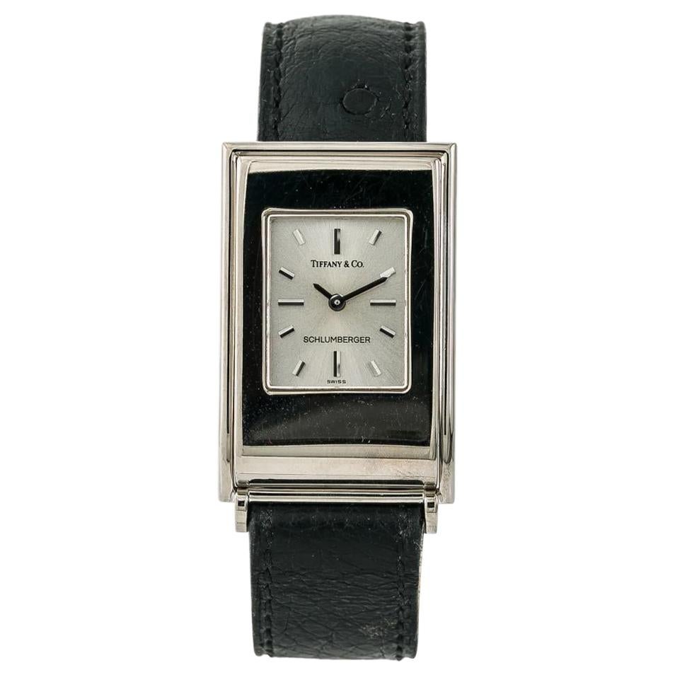 Tiffany & Co. Schlumberger Women's Quartz Watch Silver Dial 18 Karat Yellow Gold For Sale