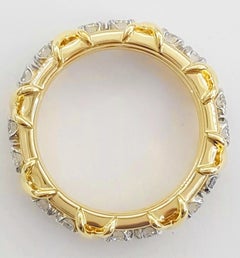 Tiffany & Co. Schlumberger “X” Sixteen Diamond Ring Band in 18K Yellow Gold