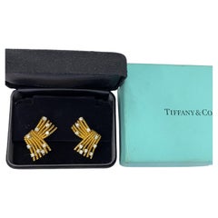 Tiffany & Co Schlumberger Yellow gold Diamond Earrings, 0.91ct