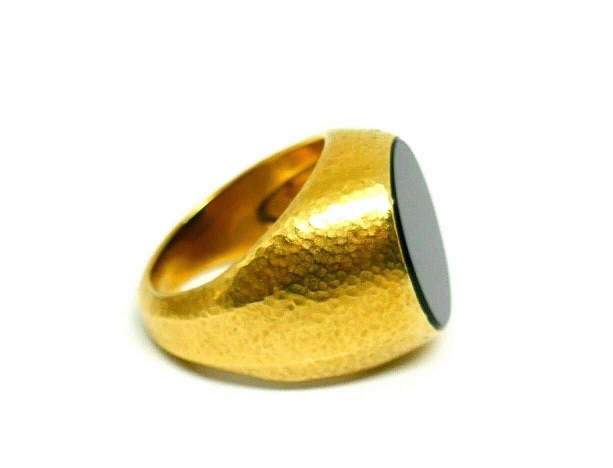 Women's or Men's Tiffany & Co. Schlumberger Yellow Gold Onyx Signet Ring