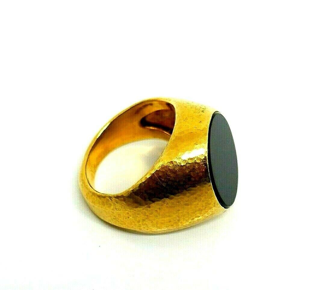 Tiffany & Co. Schlumberger Yellow Gold Onyx Signet Ring 1