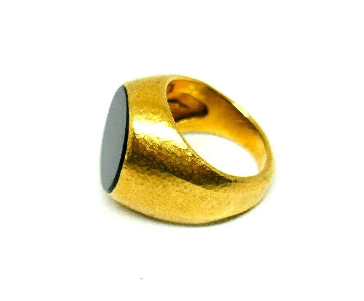 Tiffany & Co. Schlumberger Yellow Gold Onyx Signet Ring 2