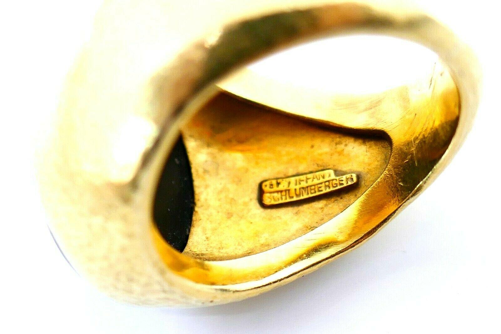 Tiffany & Co. Schlumberger Yellow Gold Onyx Signet Ring 3