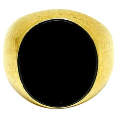 Tiffany & Co. Schlumberger Yellow Gold Onyx Signet Ring