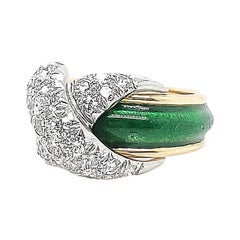Vintage Tiffany & Co. Schulmberger Gold Diamond Platinum Ring