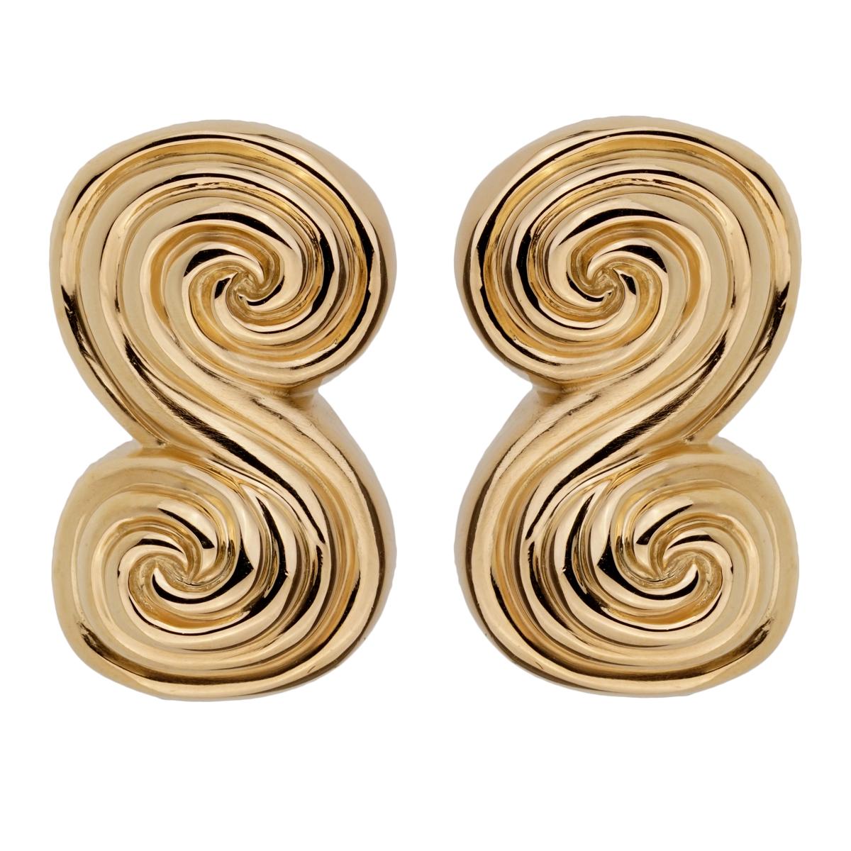 Tiffany and Co Scroll Gold Clip On Earrings at 1stDibs tiffany clip on earrings