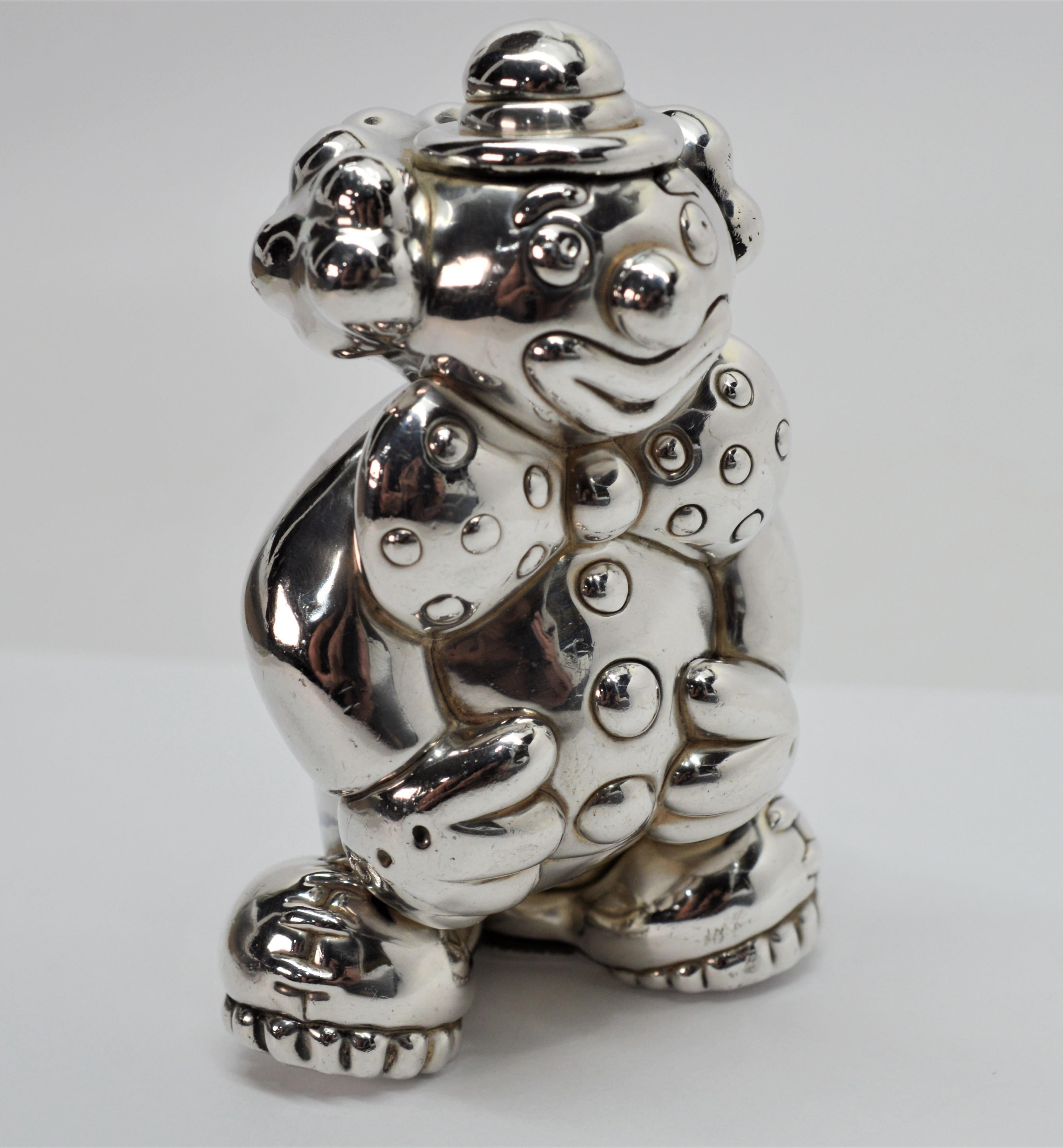 Tiffany & Co. Sculptured Sterling Silver Clown Figure Rattle, 1992 2