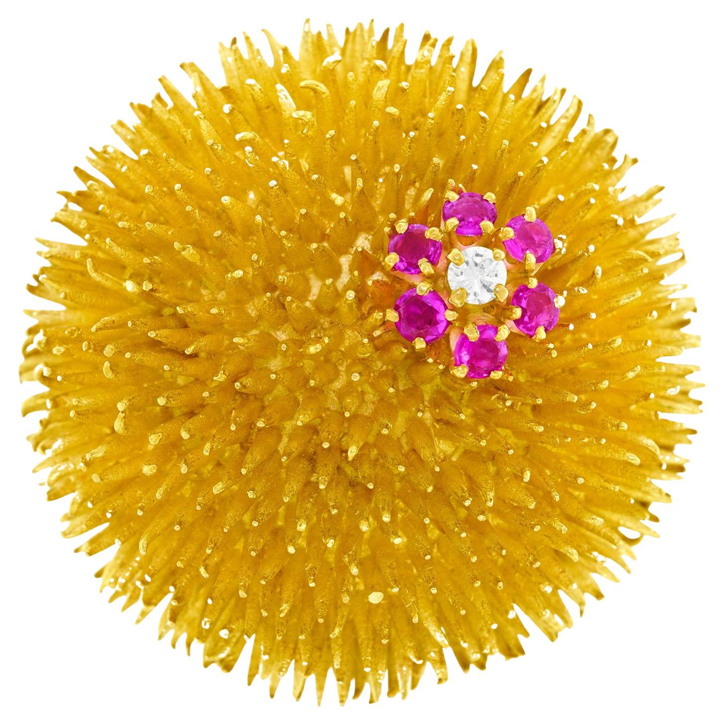 Tiffany and Co. Sea Anemone Brooch 18k, circa 1960s For Sale at 1stDibs