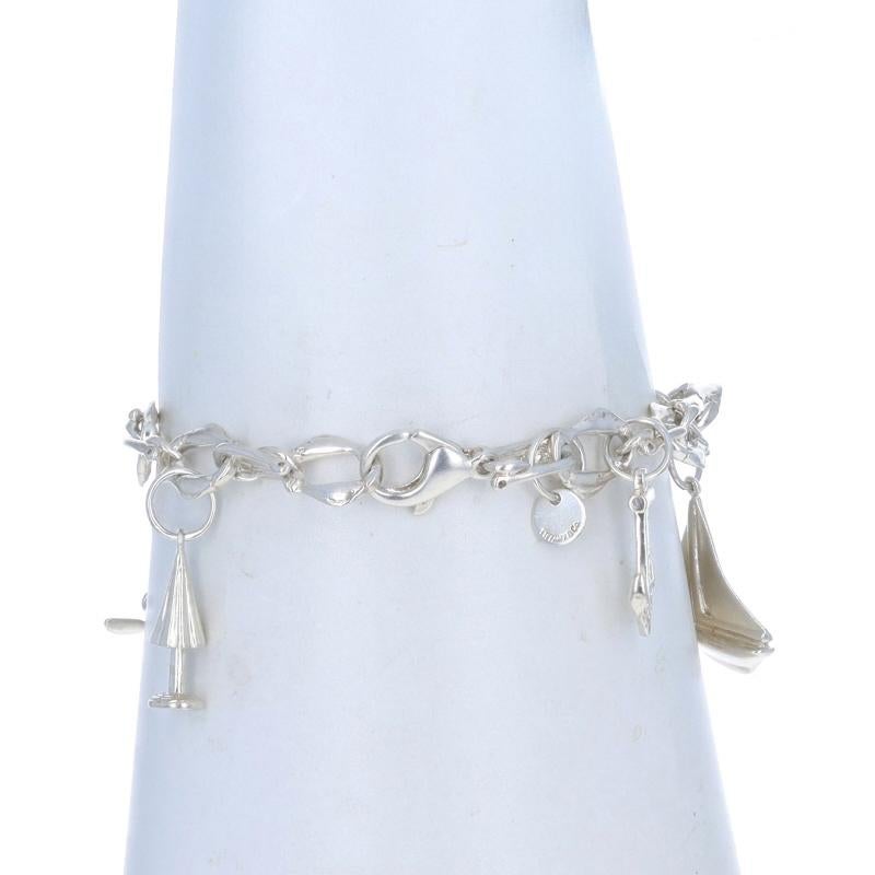 Tiffany & Co Seefisch-Saphir-Charm-Armband 7 1/4
