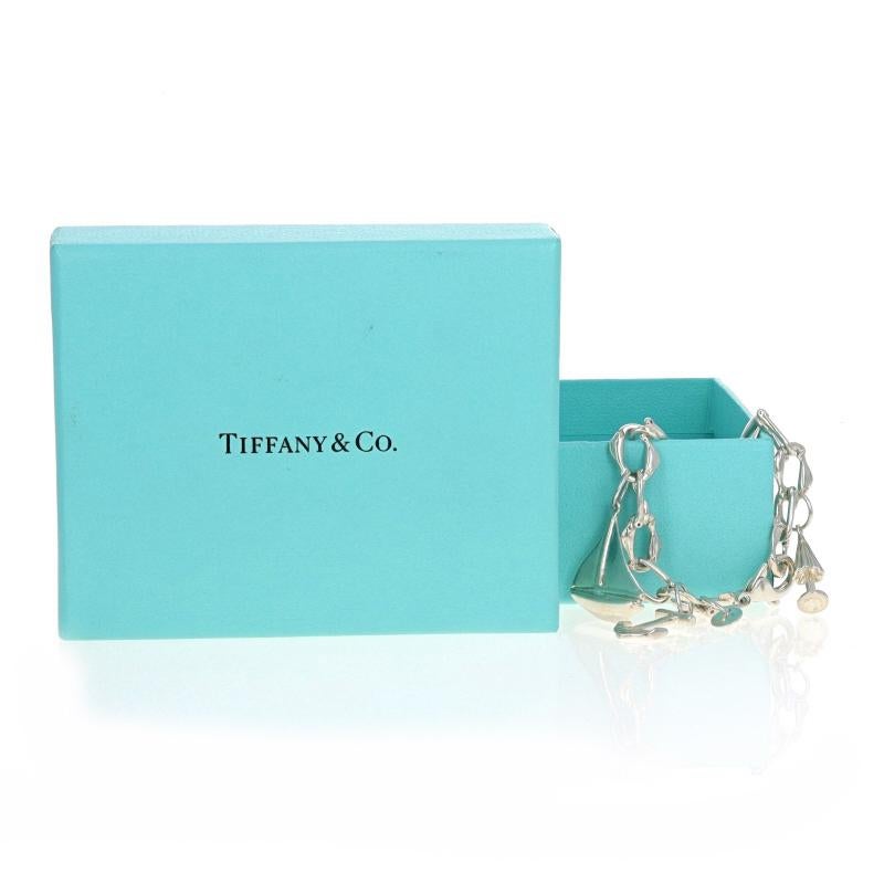 Tiffany & Co Sea Fish Sapphire Charm Bracelet 7 1/4