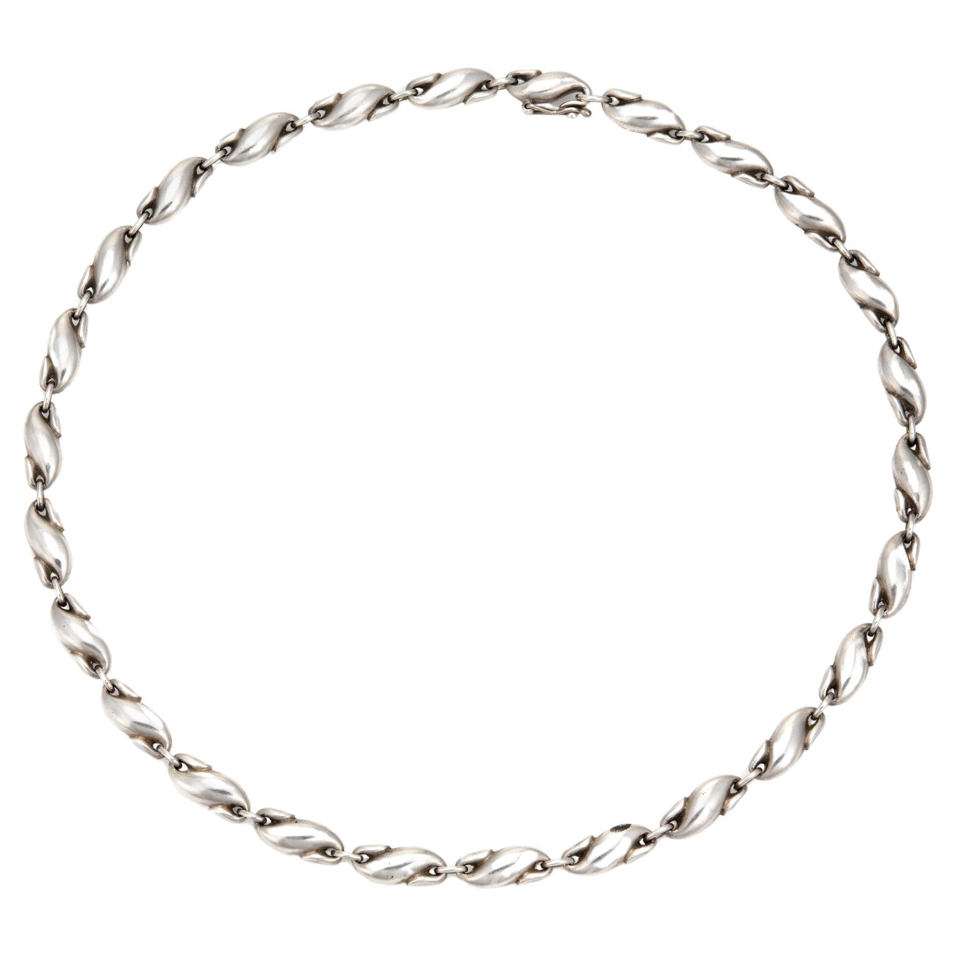 Tiffany & Co Seahorse Link Necklace Peretti Sterling Silver Estate 16" Choker  For Sale