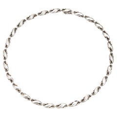 Retro Tiffany & Co Seahorse Link Necklace Peretti Sterling Silver Estate 16" Choker 