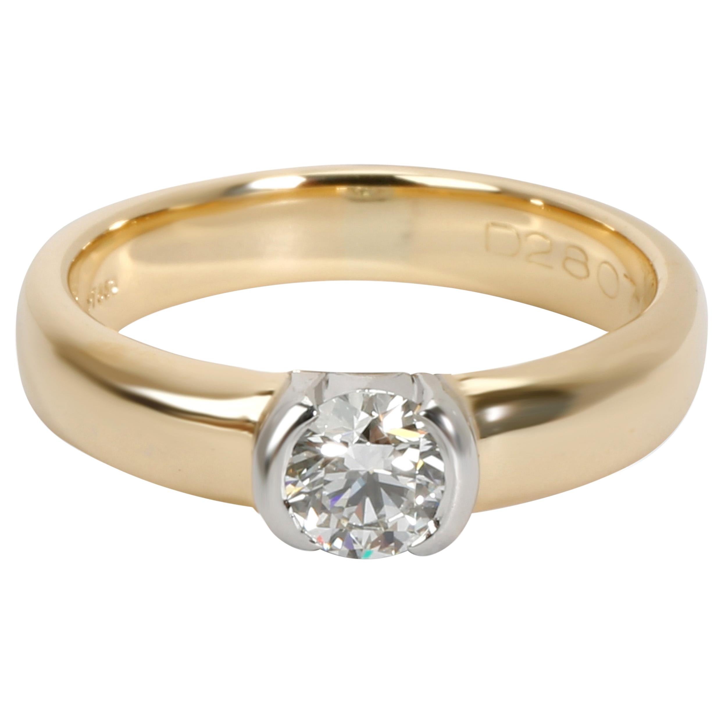 Tiffany & Co. Semi Bezel Diamond Ring in 18 Karat 2-Tone Gold 0.35 Carat