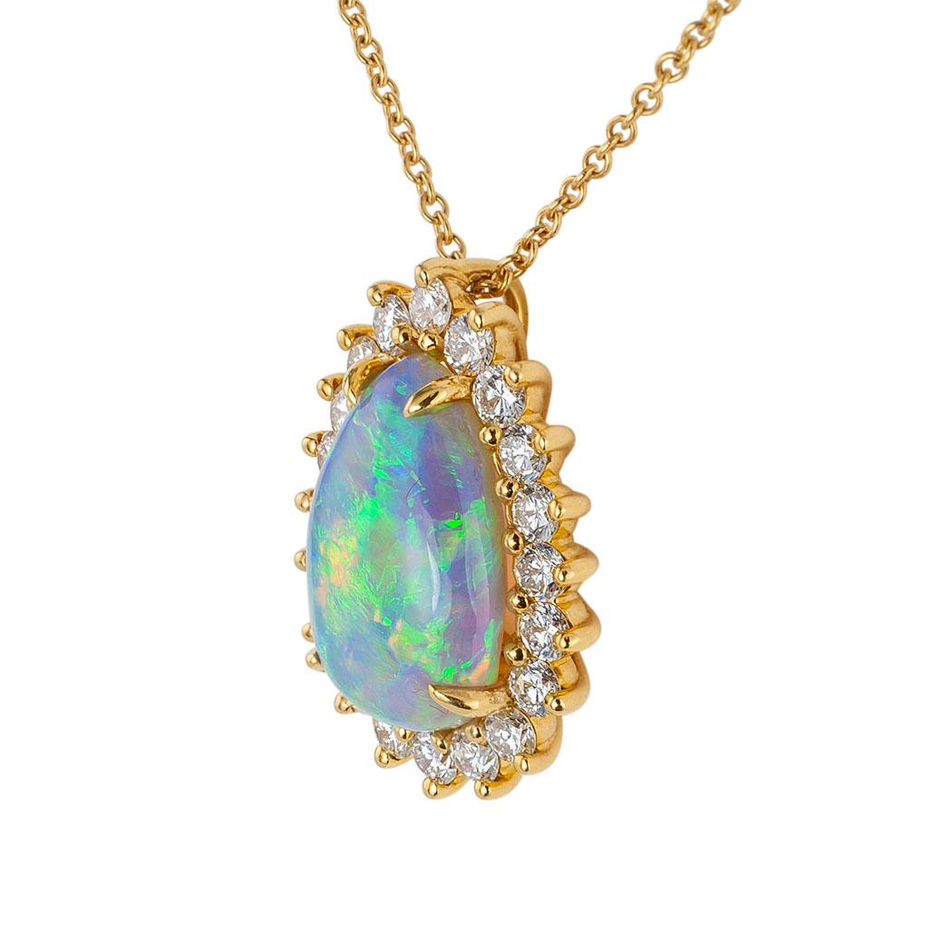 opal and diamond pendant