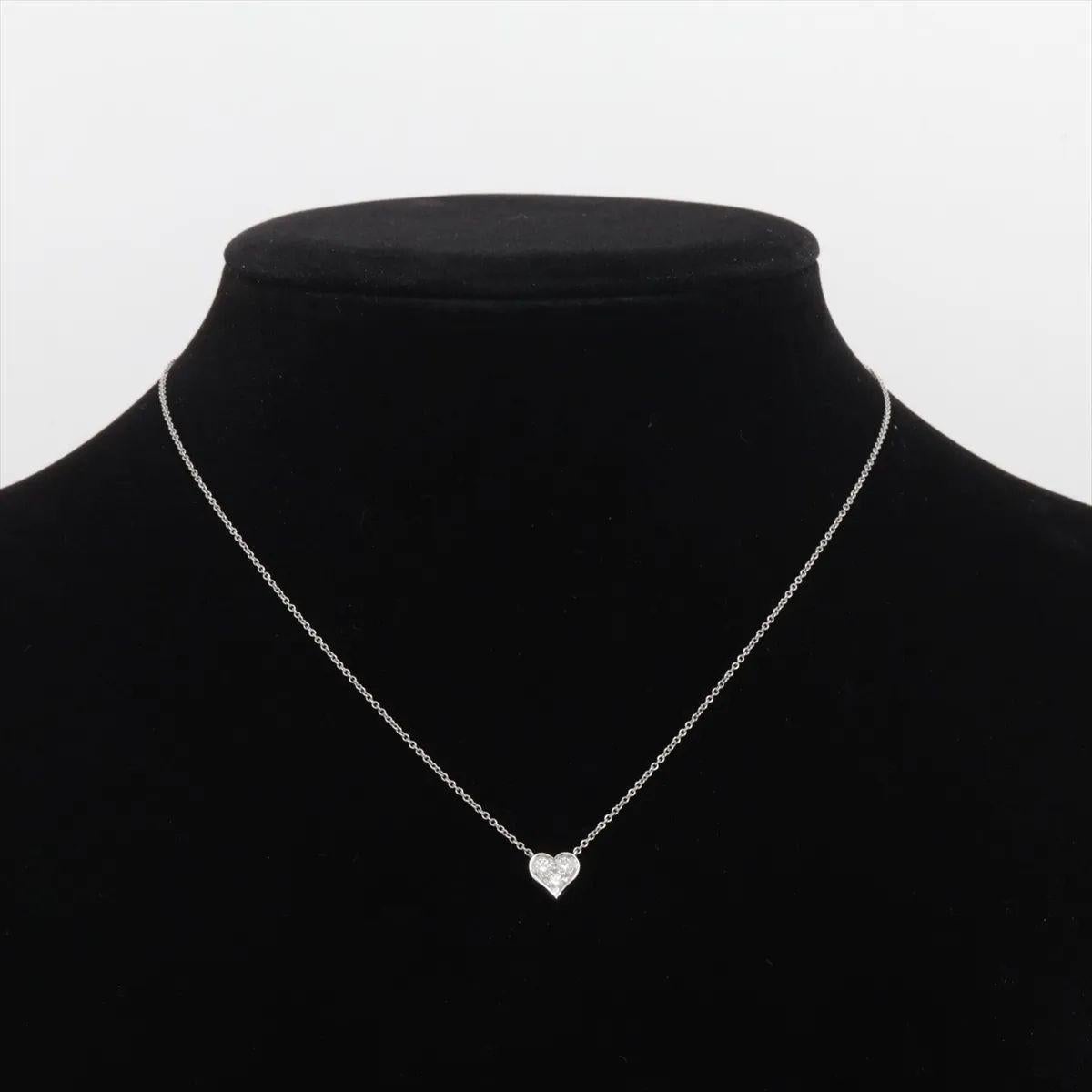 Tiffany & Co. Sentimental Heart Diamond Necklace Platinum For Sale 2