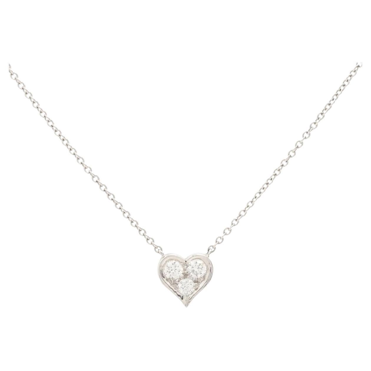 Tiffany & Co. Sentimental Heart Diamond Necklace Platinum For Sale