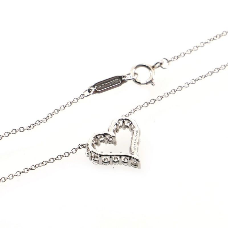 Tiffany & Co. Sentimental Heart Necklace Platinum with Diamonds Small In Good Condition In New York, NY