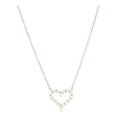 Tiffany & Co. Sentimental Heart Necklace Platinum with Diamonds Small