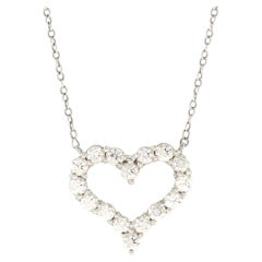 Tiffany & Co. Sentimental Heart Necklace Platinum with Diamonds Small