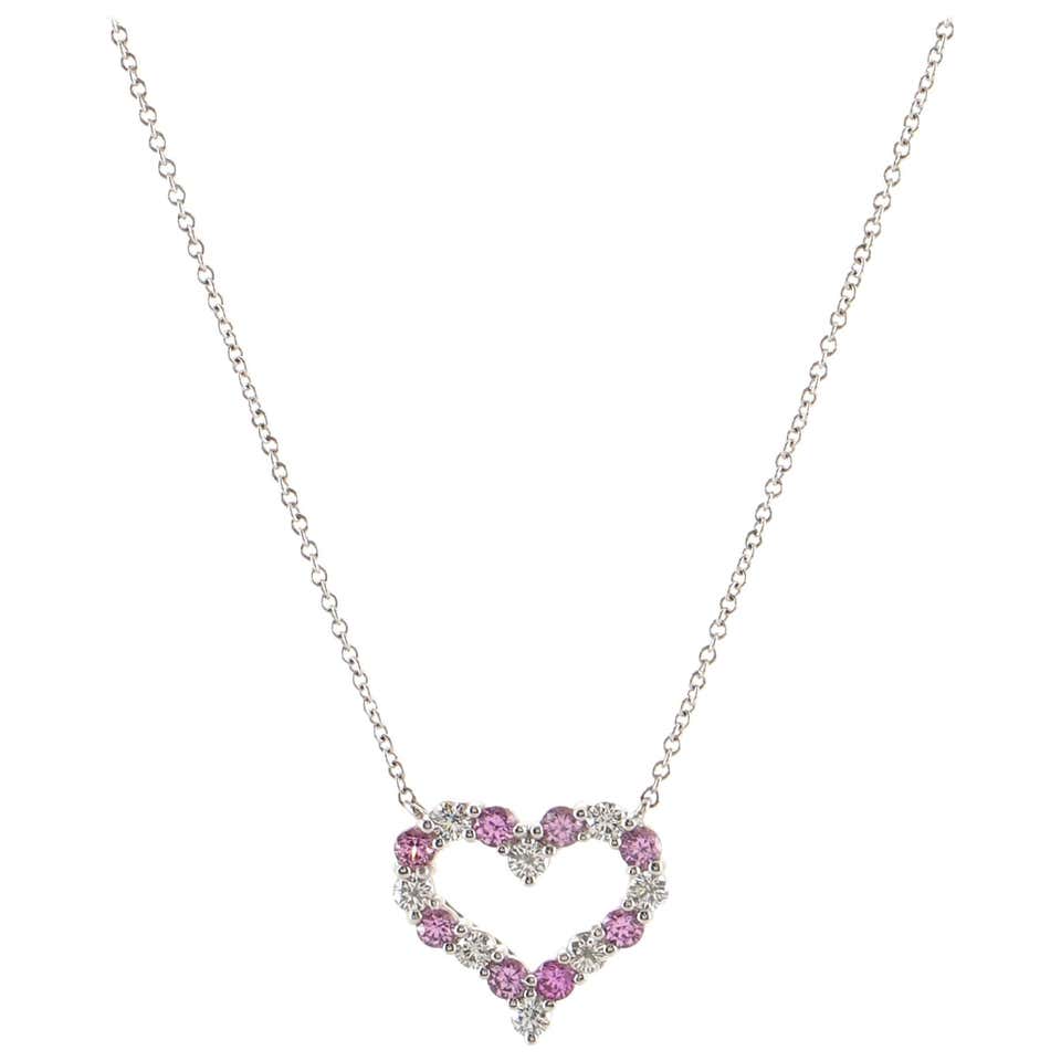 Pink tiffany heart necklace Clearance