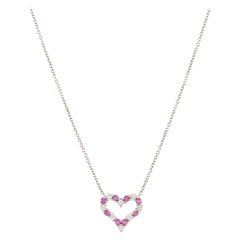 Tiffany & Co. Sentimental Heart Pendant Necklace Platinum with Diamonds