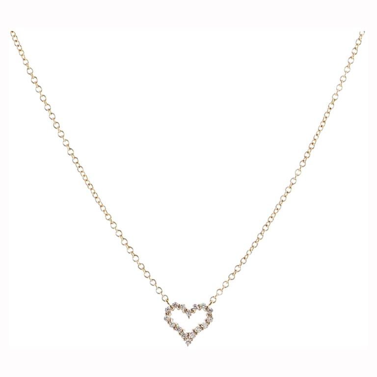 Tiffany and Co. Sentimental Heart Pendant Necklace Rose Gold and