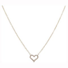 Tiffany & Co. Sentimental Heart Pendant Necklace Rose Gold and Diamond Extra