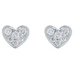 Tiffany & Co. Sentimental Heart White Gold Earrings with Diamonds
