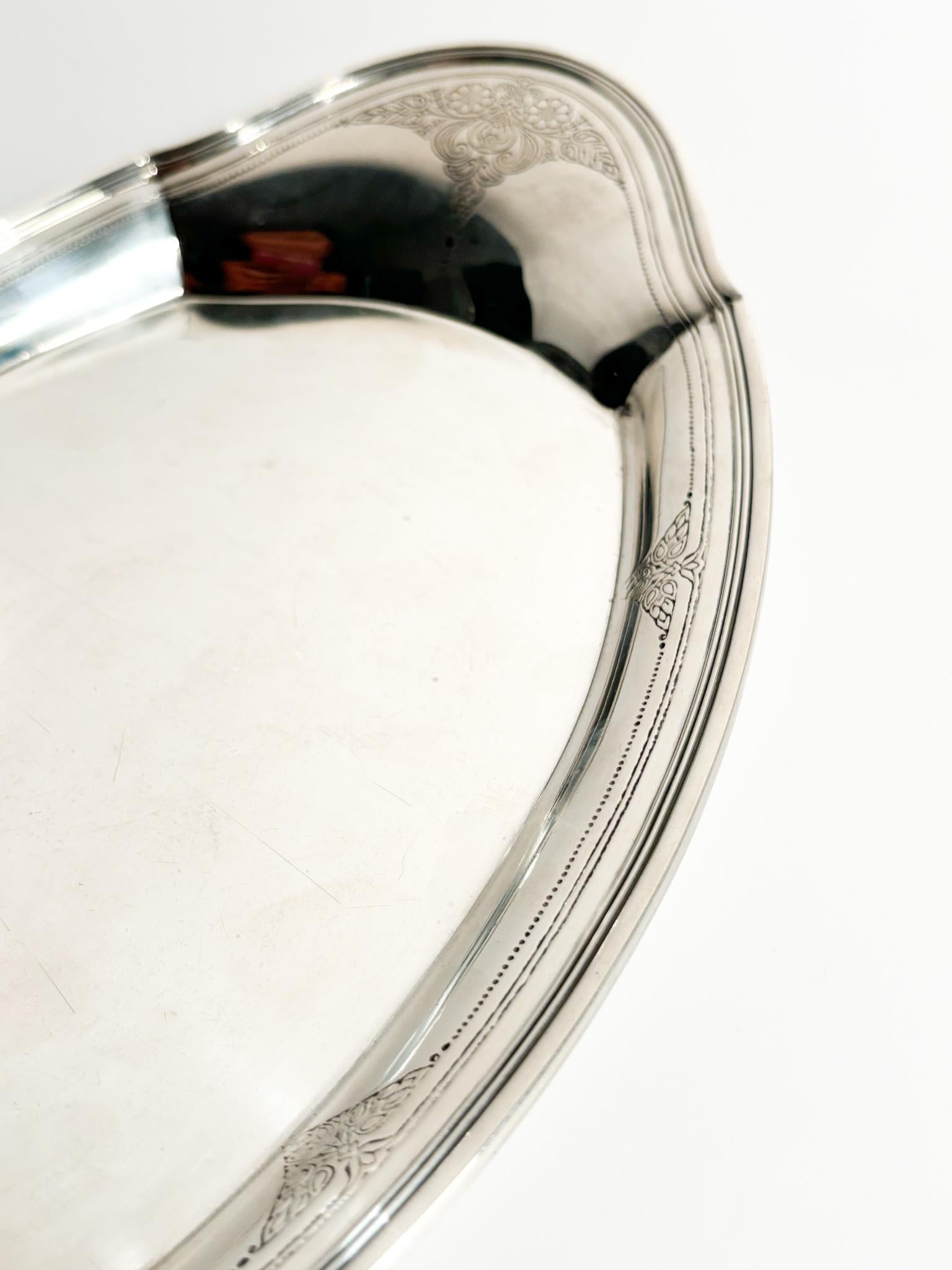 Mid-20th Century Tiffany & Co Serving Tray in 925 Sterling Silver from the 1940s