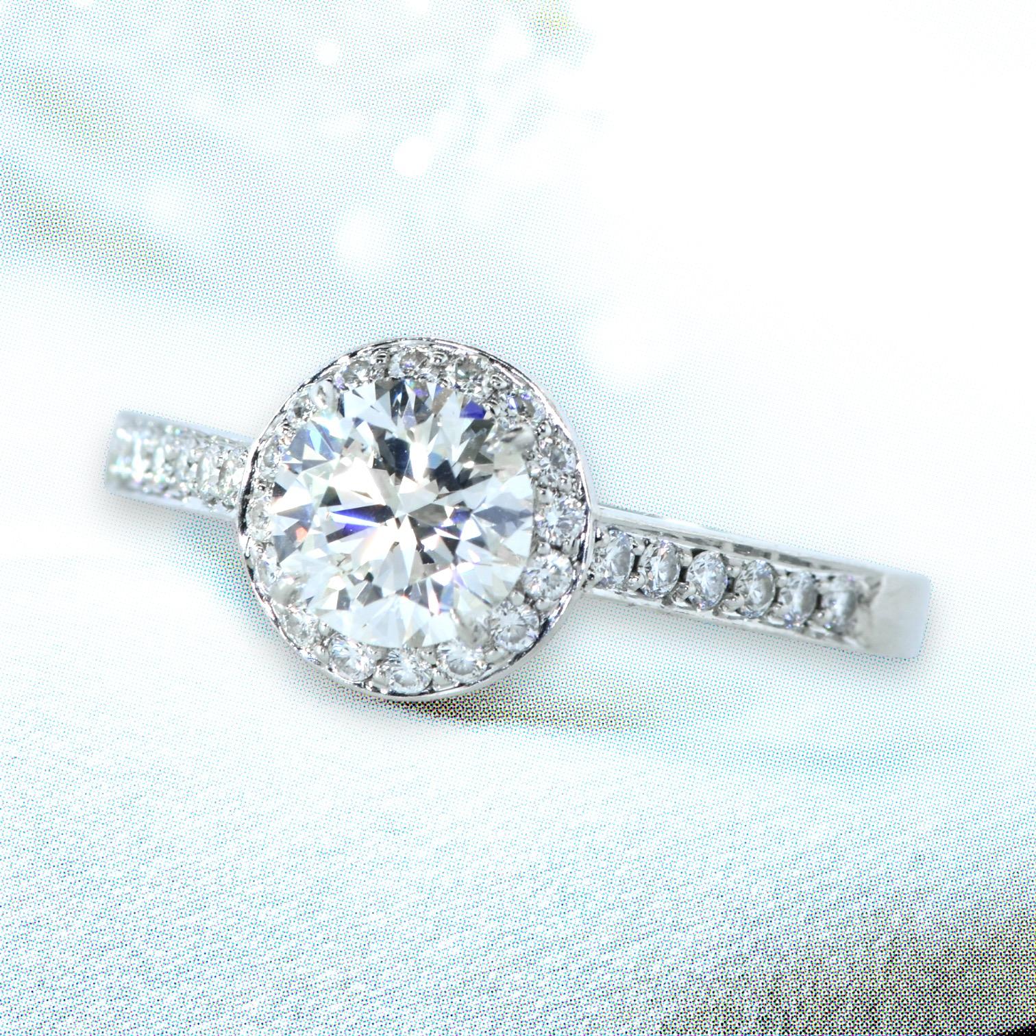 Tiffany & Co set: Diamond Soleste Platinum Ring, matching Dia Bands & gents band For Sale 2