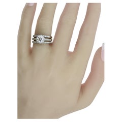 Tiffany & Co set: Diamond Soleste Platinum Ring, matching Dia Bands & gents band