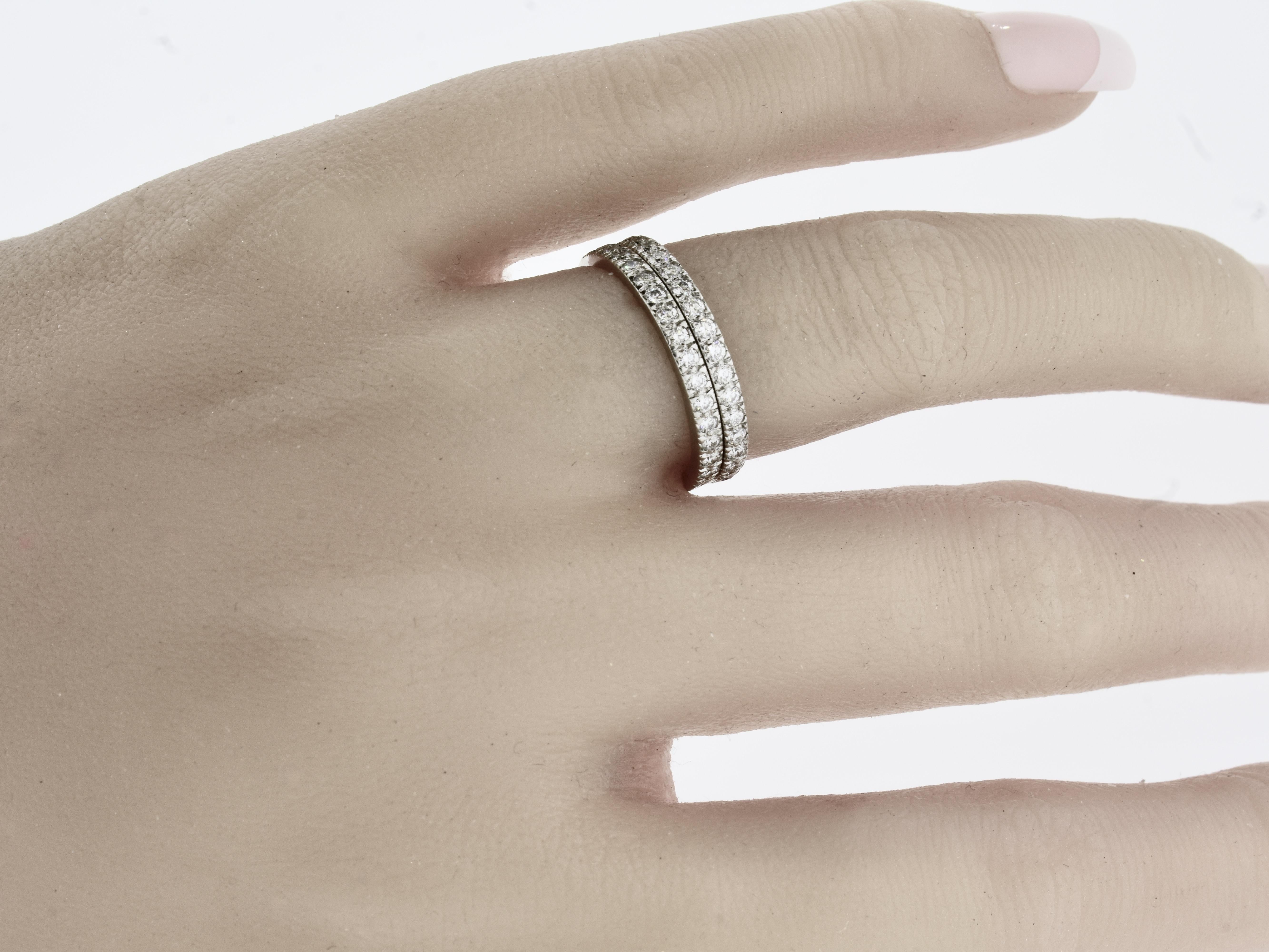 Tiffany & Co set: Diamond Soleste Platinum Ring, matching Dia Bands & gents band For Sale 3