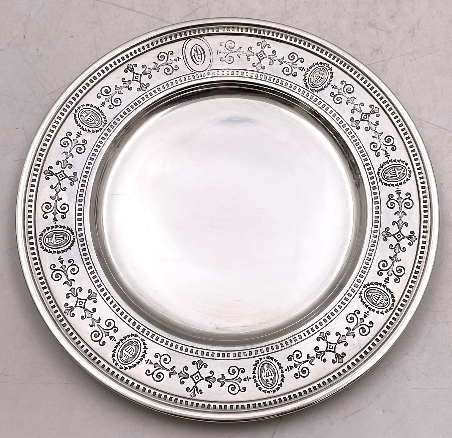 Tiffany & Co. Set von 14 Sterlingsilber 1923 Brottellern / Untersetzern Art Deco (Art déco) im Angebot