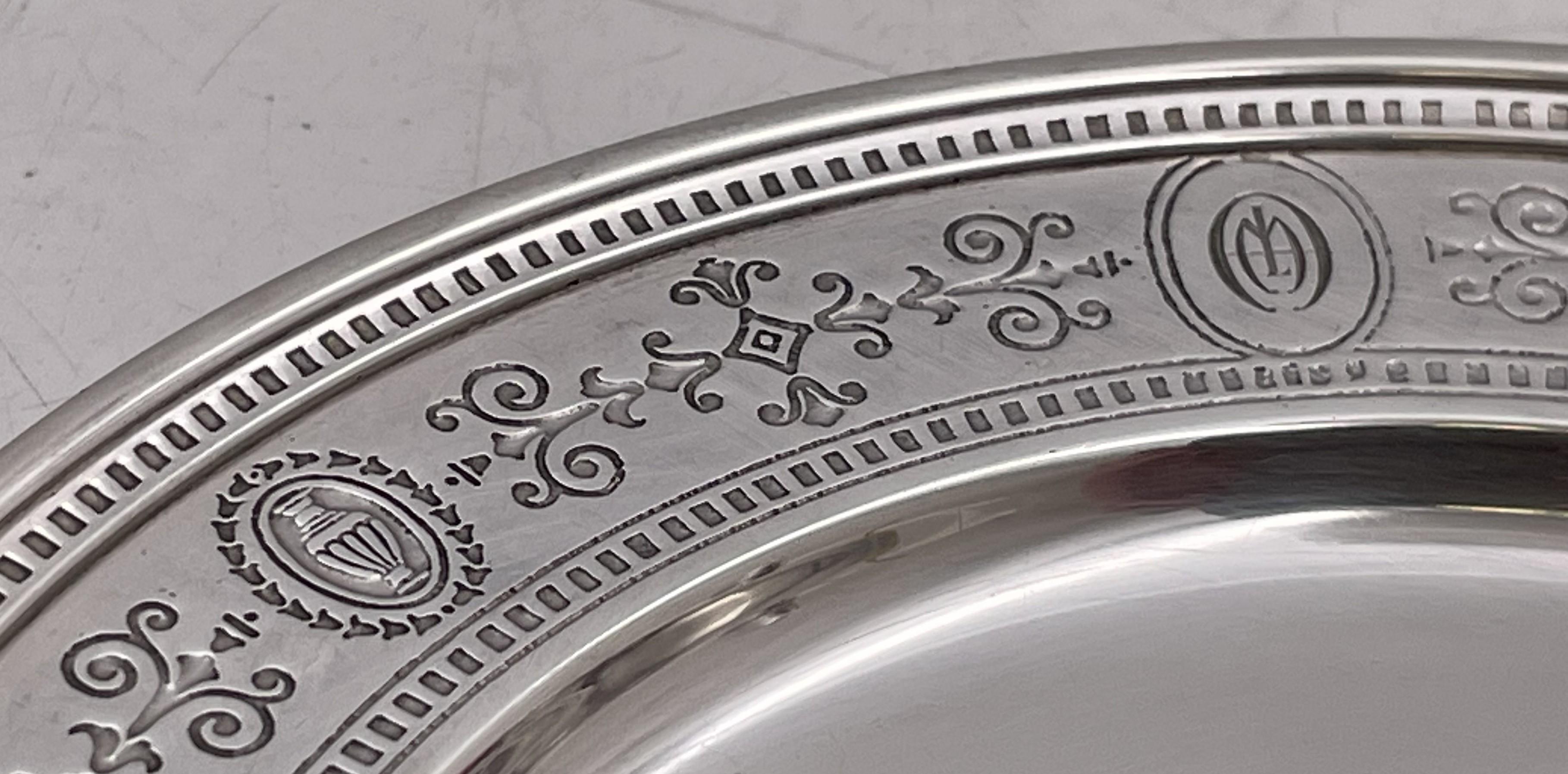 Tiffany & Co. Set von 14 Sterlingsilber 1923 Brottellern / Untersetzern Art Deco (Frühes 20. Jahrhundert) im Angebot