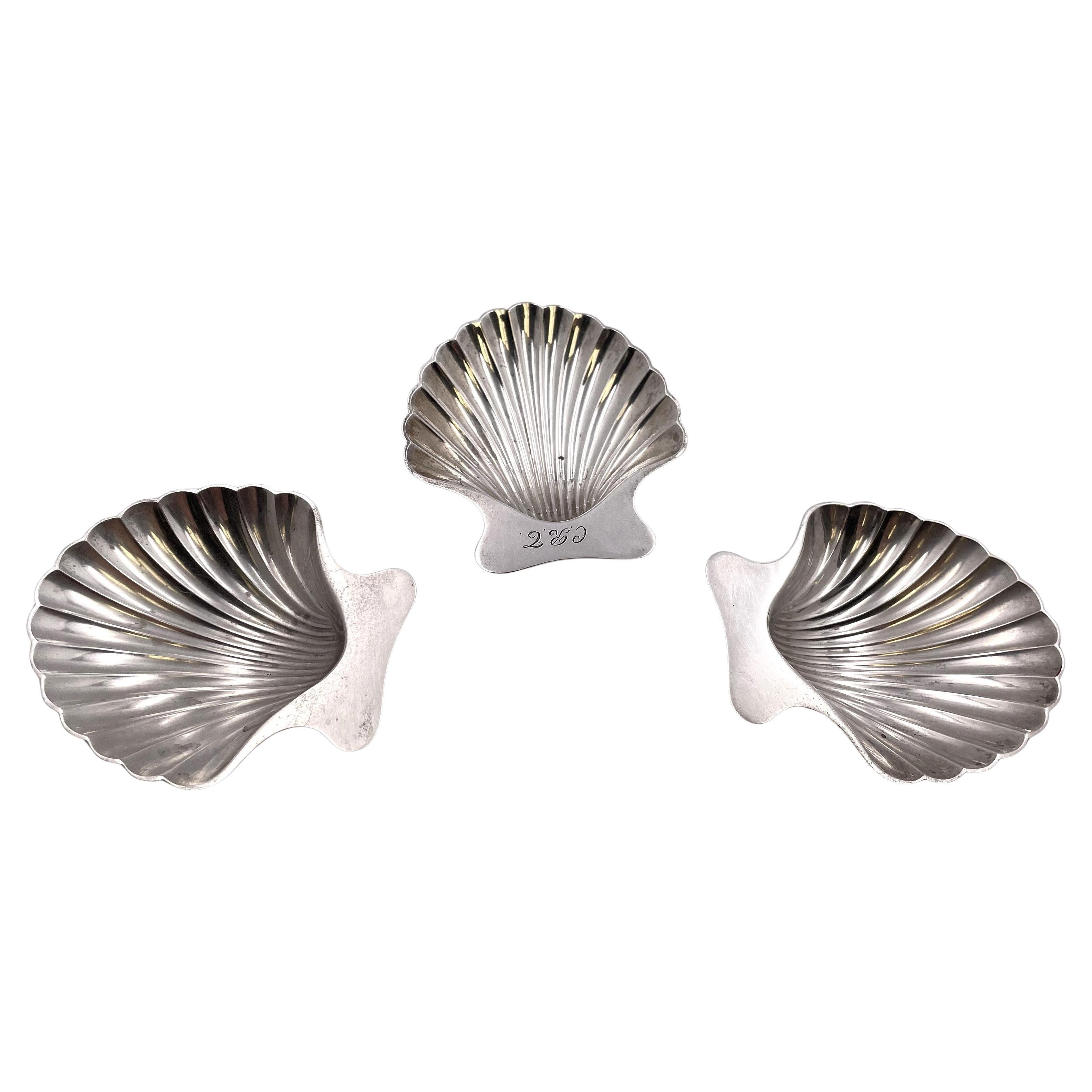 Tiffany & Co. Set of 3 Sterling Silver Shell-Shaped Dishes