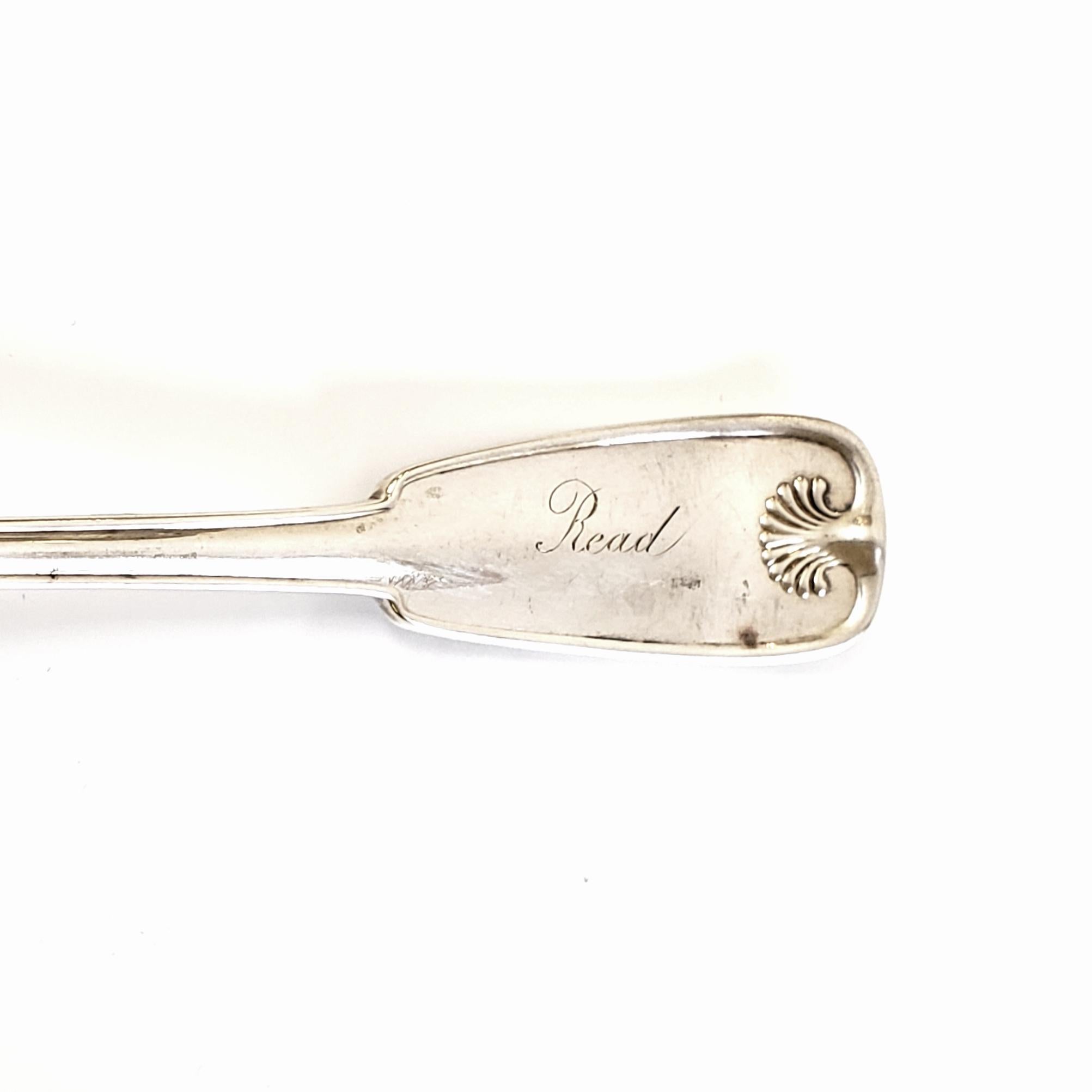 Unknown Tiffany & Co. Set of 8 Sterling Silver Palm Pie Forks with Engraving For Sale