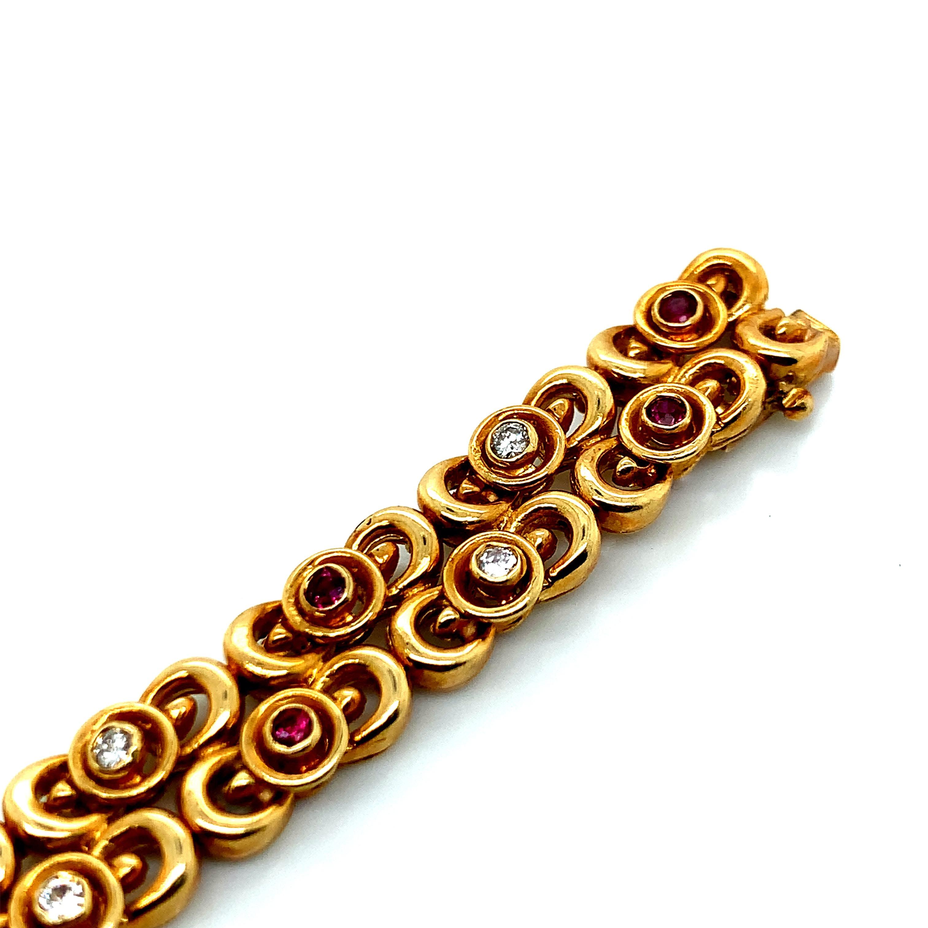 Tiffany & Co. Set von Saphir- und Rubin-Diamant-Armbändern 1