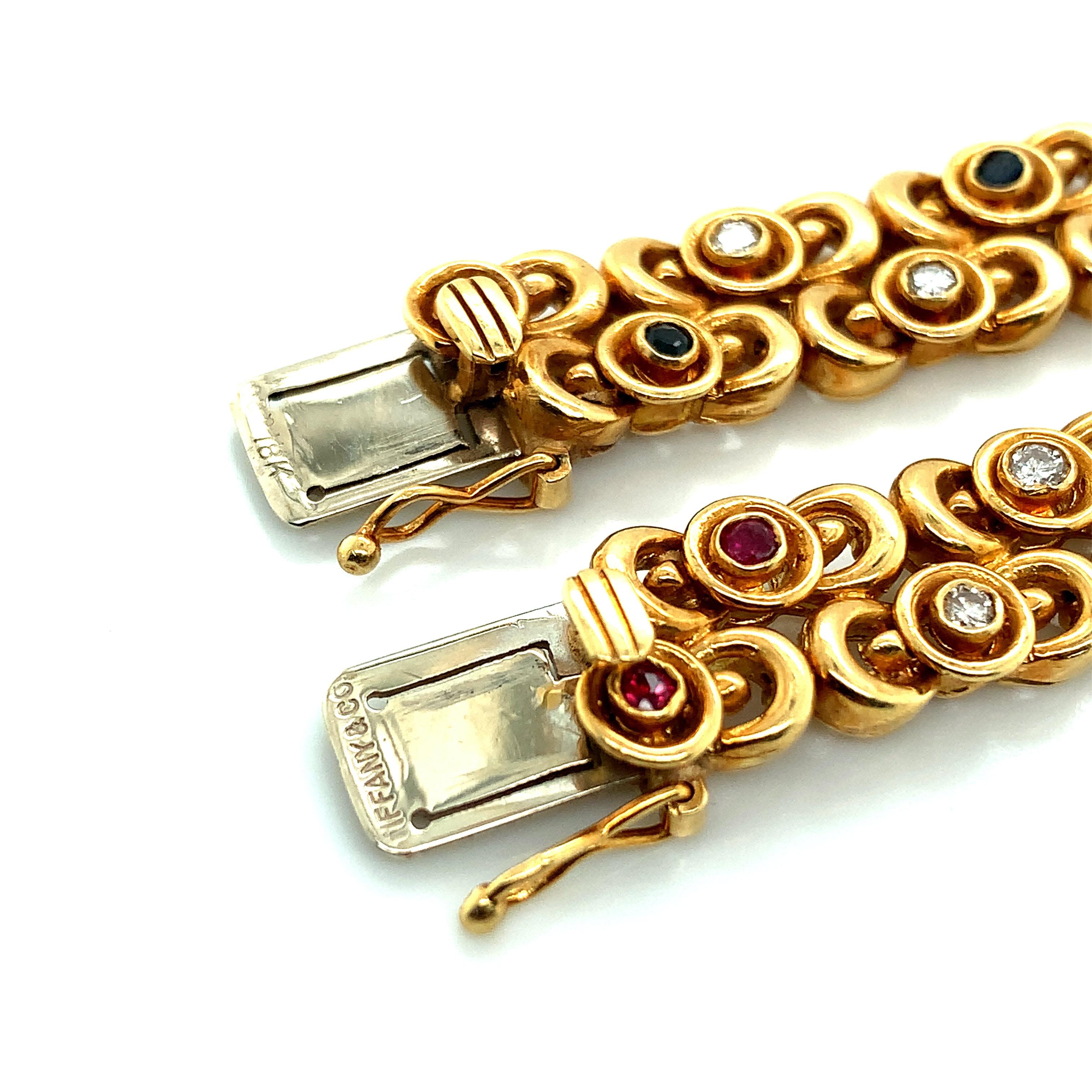 Tiffany & Co. Set von Saphir- und Rubin-Diamant-Armbändern 8