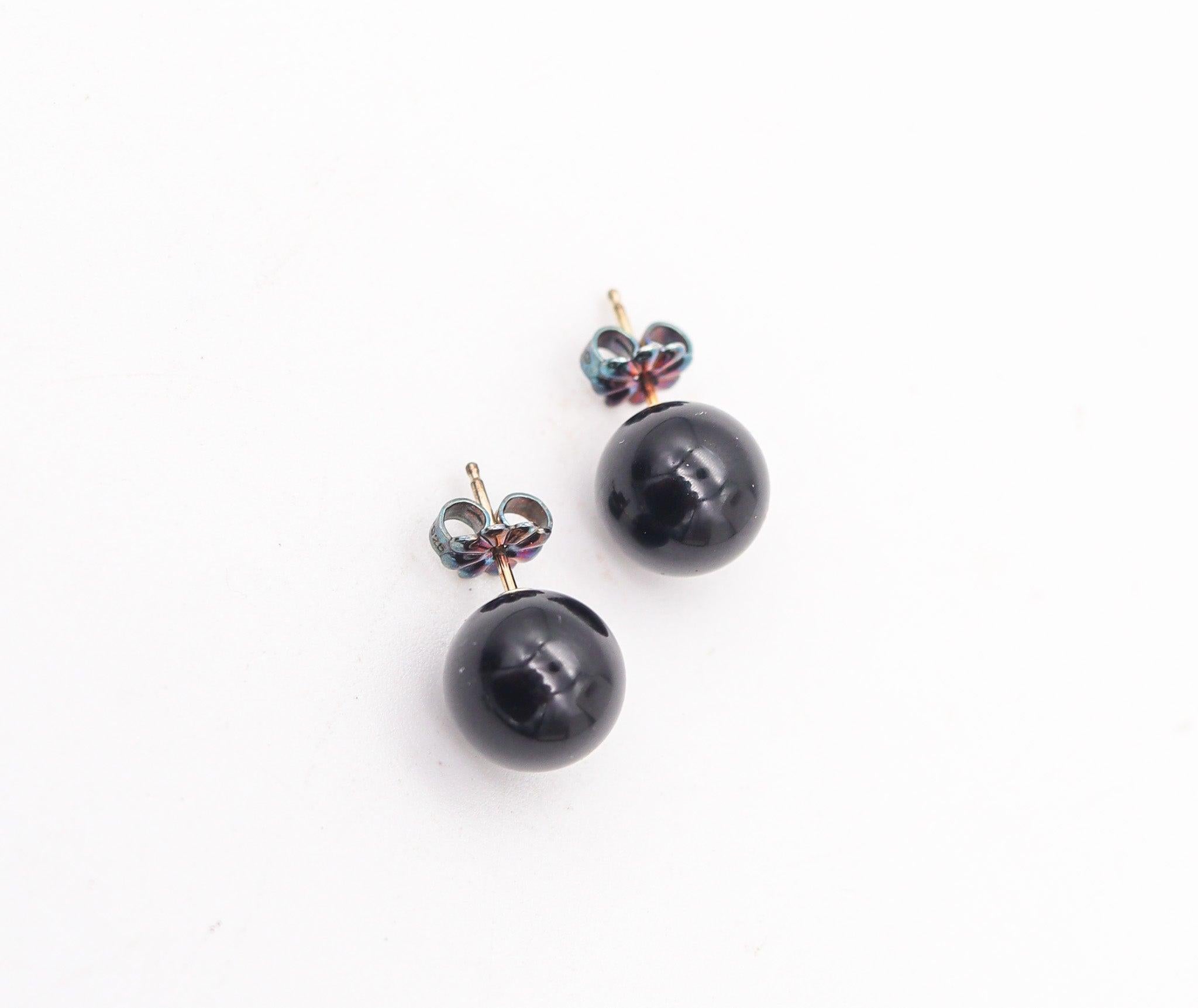TIFFANY & CO. Set di tre orecchini in argento 925 con onice, ametista e perle in vendita 4
