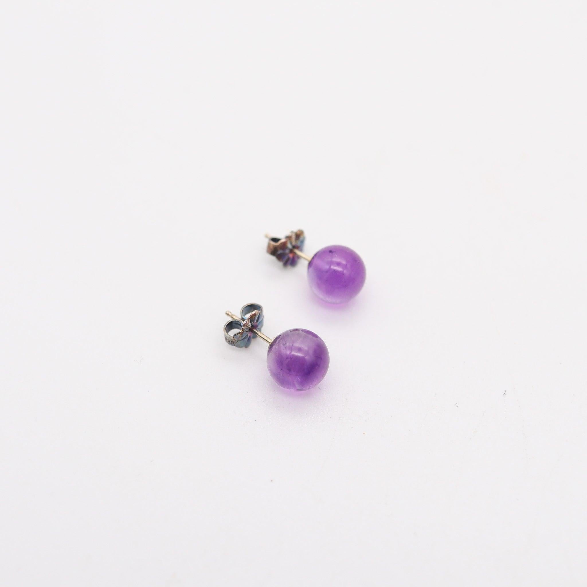 TIFFANY & CO. Set di tre orecchini in argento 925 con onice, ametista e perle In condizioni ottime in vendita a Miami, FL