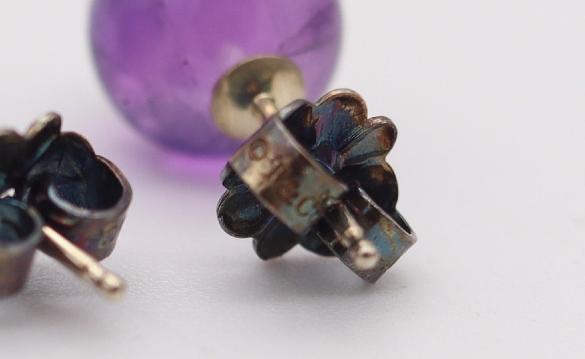 Donna TIFFANY & CO. Set di tre orecchini in argento 925 con onice, ametista e perle in vendita