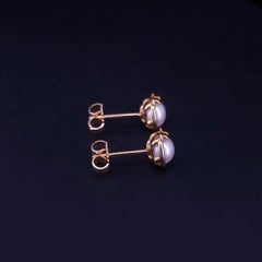 Tiffany & Co Set Paloma Picasso Olive Leaf Pearl Ring & Stud Earrings 18K YG