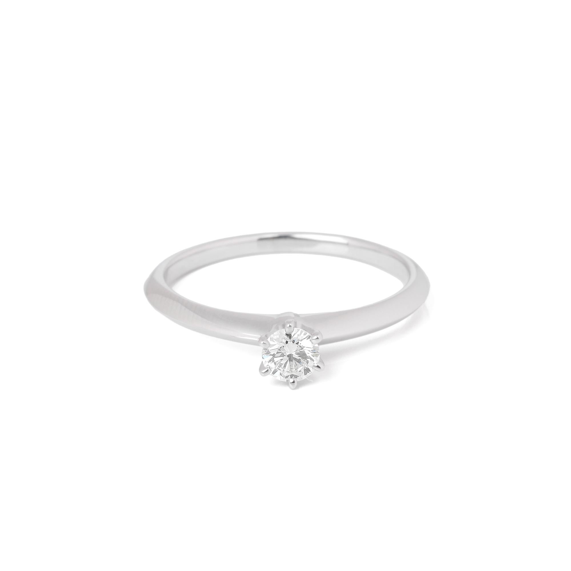 Tiffany & Co Setting 0.24 Carat Diamond Solitaire Ring In Excellent Condition For Sale In Bishop's Stortford, Hertfordshire
