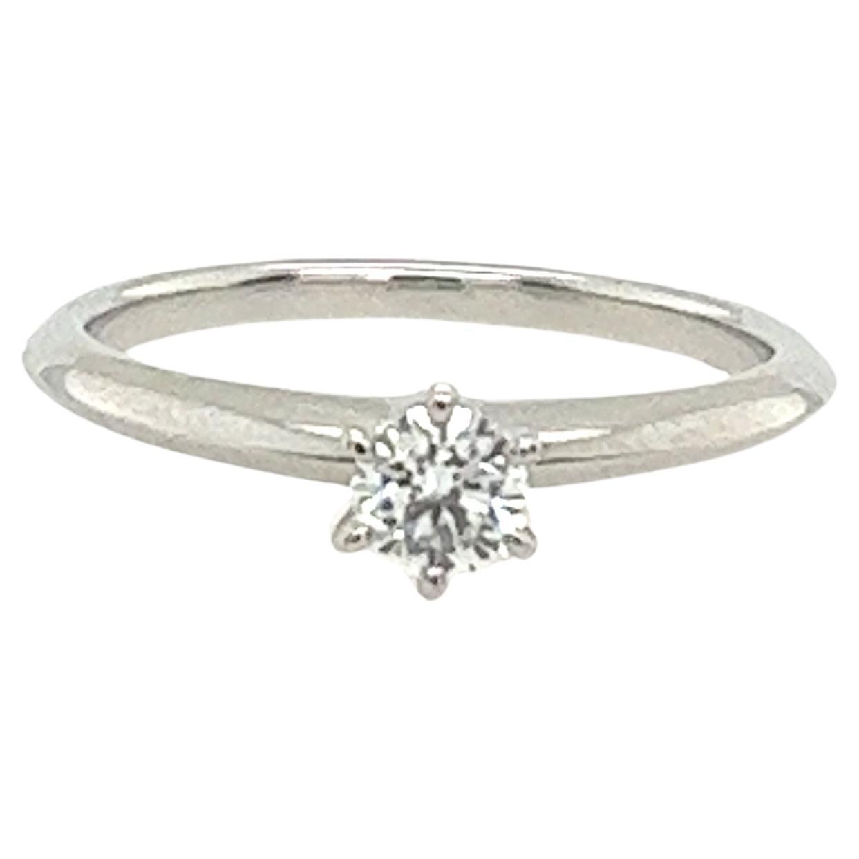 Tiffany & Co Setting 0.25ct Diamond Solitaire Engagement Ring G/ VVSI For Sale